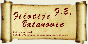 Filotije Batanović vizit kartica